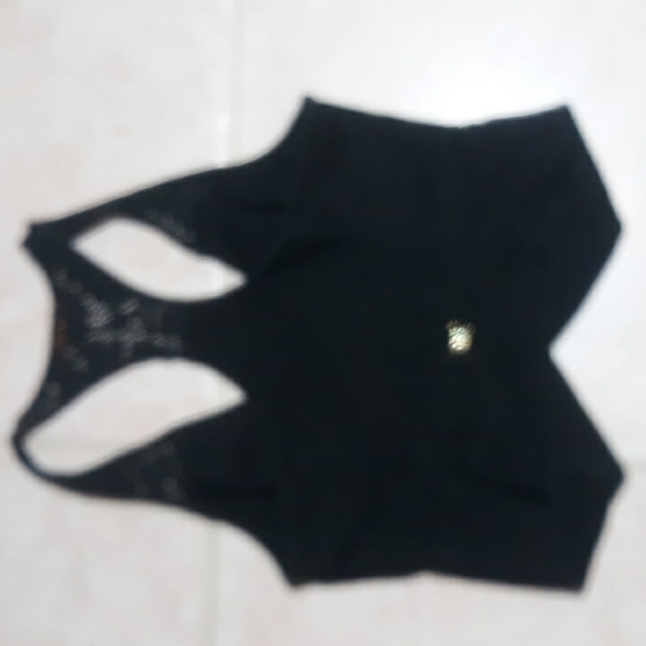 Guess Jeans Stretch Racer Back Black Women's Vest Sz M #099 - Picture 3 of 3